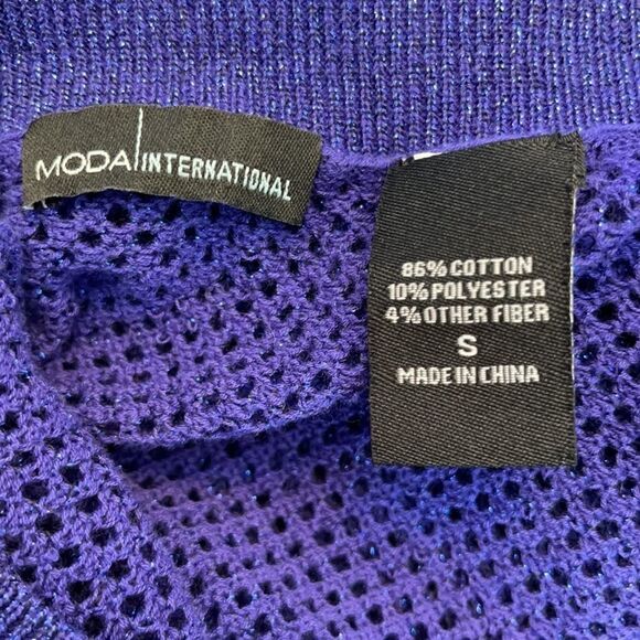 VS Moda International Open Knit Tunic Top Sz M - Picture 10 of 12